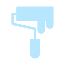 Paint roller icon on black background