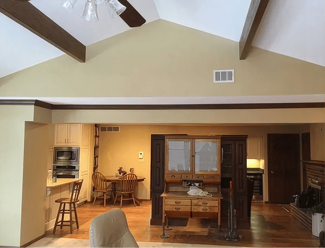 Bright kitchen with vaulted ceiling